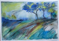 bild temperafarben original, Größe 30 x 21 cm, Landschaft, handsigniert, Unikat