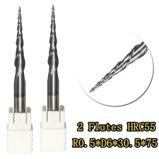 2-Flöte, Schaftfräser Hartholz Eisen konisch Kugelfräser Kegel Zubehör