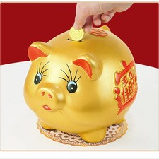 Golden farbiges Sparschwein