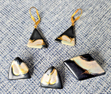 Set Keramik Schmuck Damen Keramikschmuck Ohrstecker Ohrclips Brosche