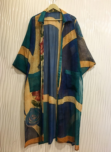 Langer kimono jacke cape - langer, mit