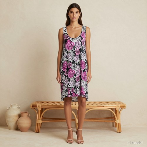 Boho lagenlook midi - midi, kleid