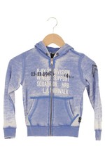 Replay Sweatjacke Kinder Blau Kapuze Logo Print Gr. 122 Baumwolle Polyester