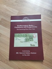 383. Köhler Auktion: Großherzogtum Baden - Frankaturen u.Postgeschichte Slg Geis