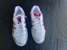 Asics GEL Hallenschuhe rot weiß silber 35 36 NEU Volleyball Handball Turnschuh