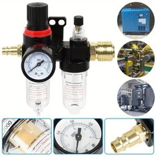 1/4"-Druckminderer Druckluft Filter Regler Kompressor Wasserabscheider Manometer