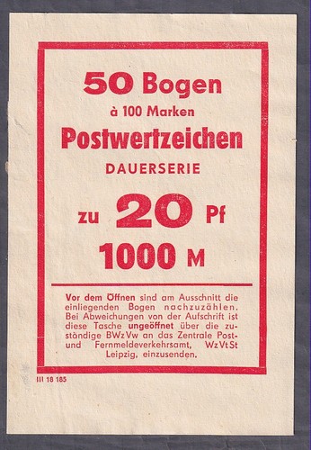 Ddr postwertzeichen dauerserie - postwertzeichen,