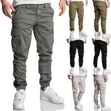 Herren Jogger Cargo Chino Jeans Hose R2207
