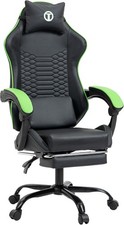 TITANO Gaming Stuhl, Ergonomisch, Verstellbare Höhe, bis 120kg, Grün, Lendenkiss