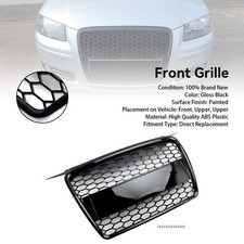 Kühlergrill Frontgrill + Emblem Tuning Grill für Audi A3 8P 2004-2008 Waben