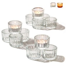 12er Set Teelichter Klar Glas