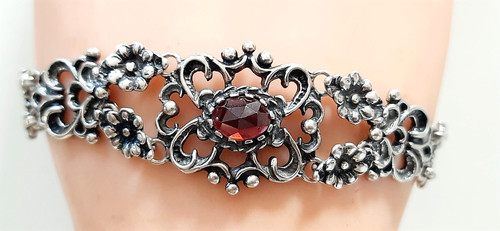 Silber armband granat - silber, °