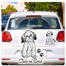 Auto Aufkleber Shih Tzu Name an Bord Autoaufkleber Hund Pfoten Wunschname A4012