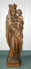 Holz Skulptur Schnitzerei Hl. Madonna mit Kind Schön geschnitzt im Detail