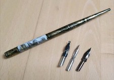 3 x Zeichenfeder + Federhalter Kalligraphie Schule Kunstunterricht 