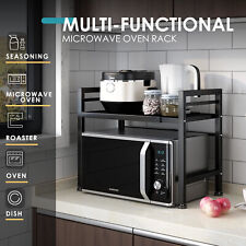 2 Ebenen Mikrowellen Halterung Mikrowellenhalter Küche Microwelle Regal DE STOCK