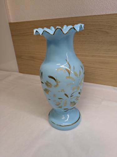 Vintage glas vase hellblau - vintage,