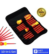 10er VDE Schraubendreher Set isoliert Elektro Schraubenzieher Werkzeugtasche