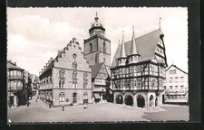 Alsfeld, Marktplatz mit Rathaus, Ansichtskarte 1955 