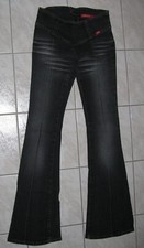 Miss Sixty Jeans Flare Nixie Gr. W25 Schwarz Grau Vintage Stretch Hose Knackpo