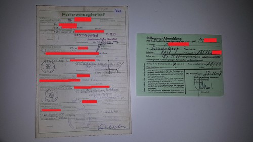 Fahrzeugbrief kfz brief 1973 - fahrzeugbrief,