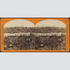 Stereofotografie: Abdullah Frères. Galata Kulesi'nden Panorama, Istanbul um 1870