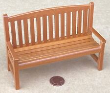 Puppenhaus Holz Gartenbank dunkle Eiche Möbel Maßstab 1:12 Miniatur Tumdee