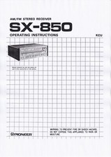 Bedienungsanleitung-Operating Instructions für Pioneer SX-850 