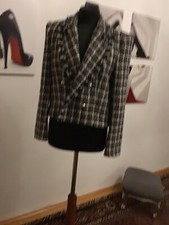 Blazer Zara Damen Tweed Strukturmuster Blogger Schwarz Weiss Grösse M
