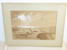 Gemälde Aquarell/Pastell " Meer mit Küste" signiert A.Lohse! Stimmungsvoll!