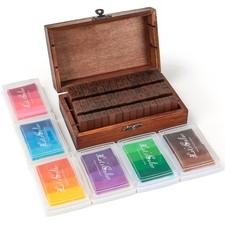 70 Gummi Holzstempel Set Buchstaben Stempel Alphabet, Zahlen & Symbole Stempel –