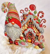 Wichtel & Candy-Haus, Hänge-Deko mit edler Strass-Malerei, beidseitiges Motiv.