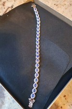 DAMENARMBAND, Silber 925, Saphire aus Sambia, 19 cm Länge, 15,5 Gramm