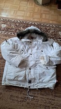 Herren Damen Winterjacke.Gr.XL Wie 52-54 Weis Sehr Warm Gefùtterte Top Zustand