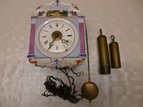 Wanduhr mit porzellanschild - mit,