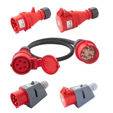 CEE Stecker Kupplung Wanddose Wandstecker Adapter Kabel 16A 32A 400V Starkstrom