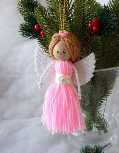 Engel mit wollkleid rosa - *, rosa*