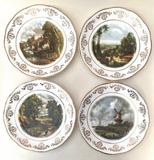 4er Set Deko Porzellan Teller Landhaus Szenen Vintage Cottagecore Deko