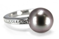 Ring Tahiti Zuchtperle Brillanten Top Wesselton 585 Weißgold [BRORS 12178]