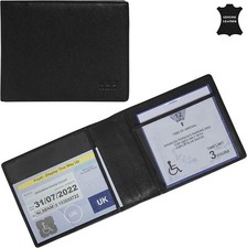 Echtleder Behindertenausweishalter blau mit Timer Geldbörse - gesicherte Behinderung