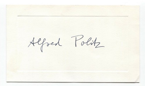 Alfred politz signed - signed, card