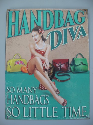Retro blechschild handbag - retro, "handbag