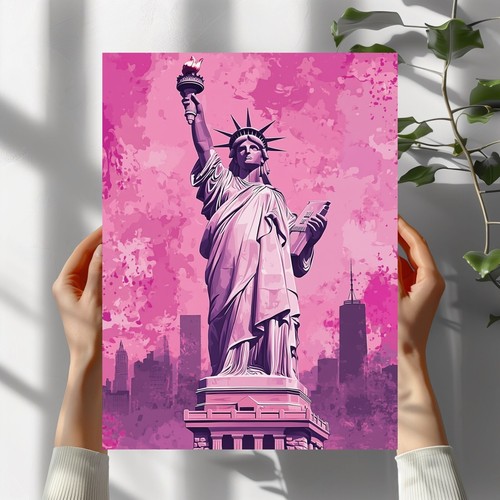 Rosa freiheitsstatue poster - freiheitsstatue,