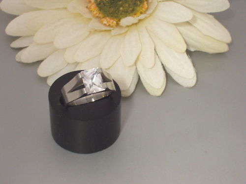 Edelstahl ring zirkonia klar - edelstahl,