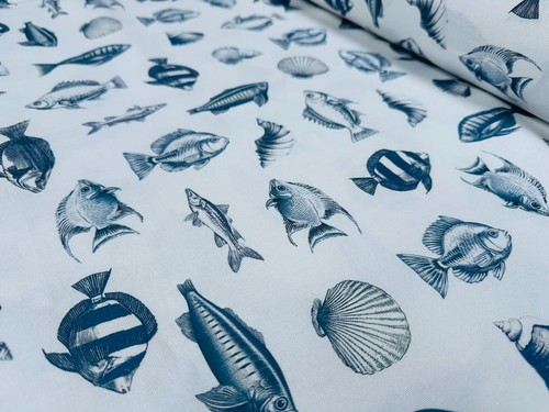 Marine fisch baumwollstoff - fisch,