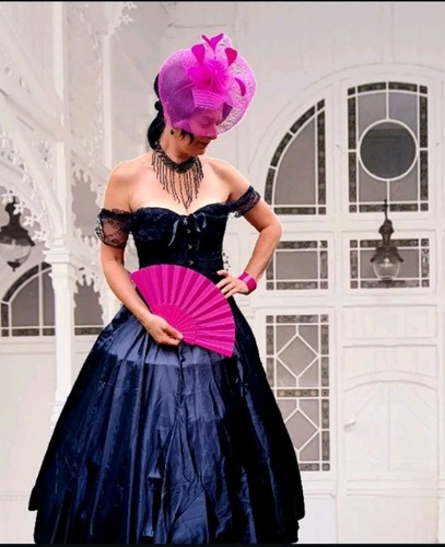 Sissi kleid schwarz pink satin - sissi,