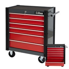 Werkzeugwagen Rollcontainer Werkstattwagen 78 x 64 cm rot 6 Schubladen Garage 