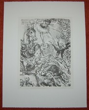 A. Paul Weber, Original-Lithographie "Die Zirkusprinzessin", Nachlass-Signatur