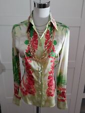  GIANNI VERSACE SEIDENHEMD GR.S BLUSE Jungle Dschungel SILK SHIRT 