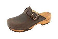 Woody Manu Caffe Damen Clogs Holzschuhe Leder Kalbsfutter Schuhe Gr. 36 bis 42